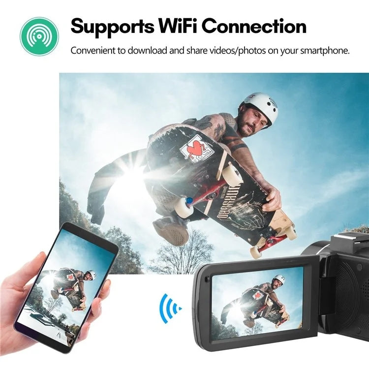 4K Digital Video Camera 3 Inch IPS Touch Screen 56MP 18X Digital Zoom WiFi Camcorder, Standard, Set 1, Set 2, Set 3 4K Digital Video Camera 3 Inch IPS Touch Screen 56MP 18X Digital Zoom WiFi Camcorder, Standard, Set 1, Set 2, Set 3